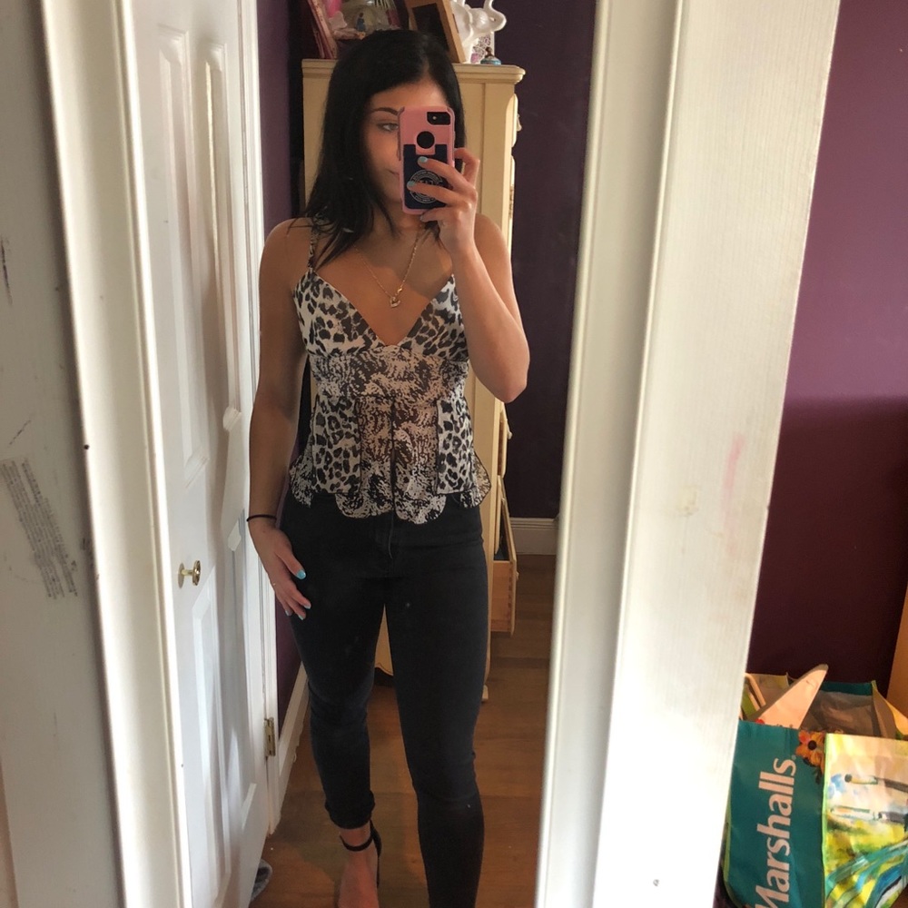 Cheetah spaghetti strap